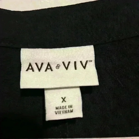 Ava & Viv size X black dress button down w tie like new condition - Picture 7 of 8